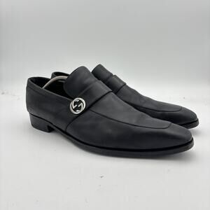 Gucci Double G Leather Penny Loafers Dress Shoes Men's 13.5-14D READ